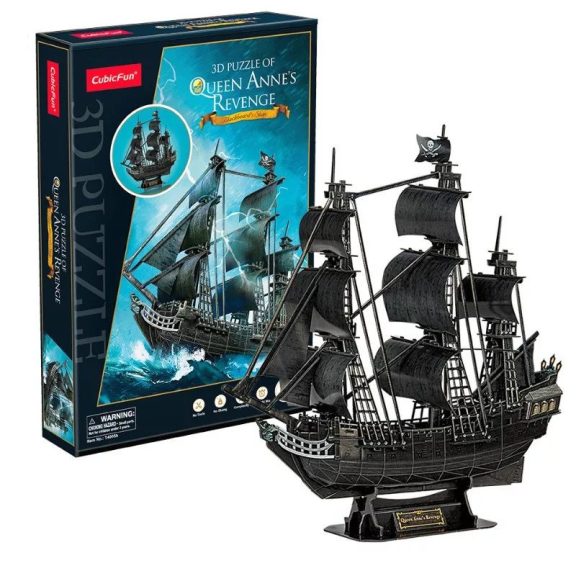 Queen Anne's Revenge nagy 3D puzzle CubicFun Queen Anne's Revenge nagy 3D puzzle CubicFun
