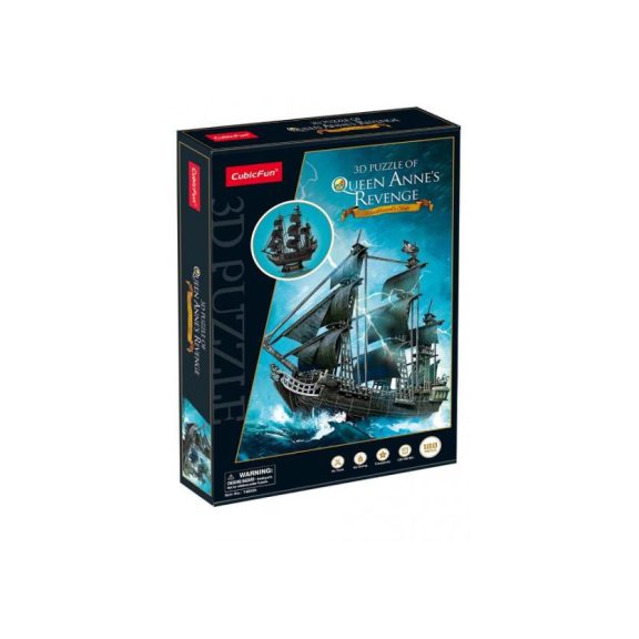 Queen Anne's Revenge nagy 3D puzzle CubicFun Queen Anne's Revenge nagy 3D puzzle CubicFun