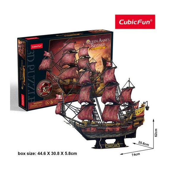 Queen Anne's Revenge (piros) 3D puzzle Queen Anne's Revenge (piros) 3D puzzle