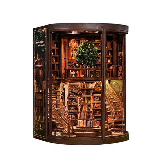 "Bölcsesség évgyűrűi" könyvtár DIY miniatűr ház "Bölcsesség évgyűrűi" könyvtár DIY miniatűr ház