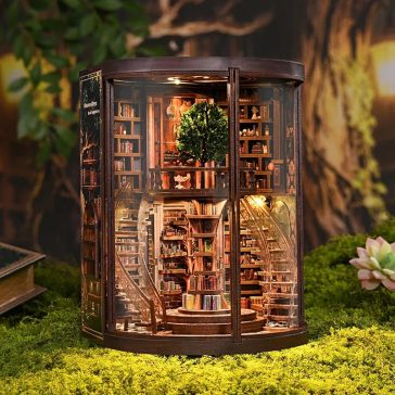   "Bölcsesség évgyűrűi" könyvtár DIY miniatűr ház
