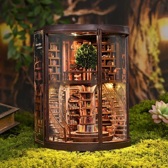"Bölcsesség évgyűrűi" könyvtár DIY miniatűr ház "Bölcsesség évgyűrűi" könyvtár DIY miniatűr ház