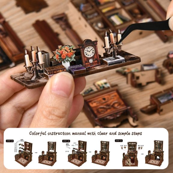 Alkonyat könyvtár DIY miniatűr ház Alkonyat könyvtár DIY miniatűr ház