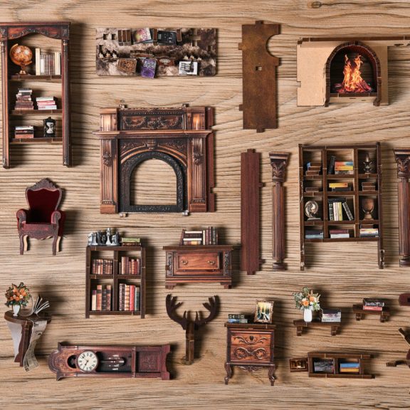 Alkonyat könyvtár DIY miniatűr ház Alkonyat könyvtár DIY miniatűr ház