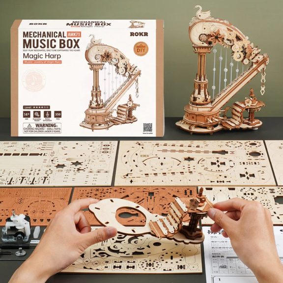 Varázslatos Hárfa music box 3D Puzzle Varázslatos Hárfa music box 3D Puzzle