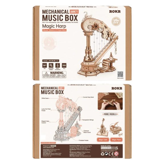 Varázslatos Hárfa music box 3D Puzzle Varázslatos Hárfa music box 3D Puzzle