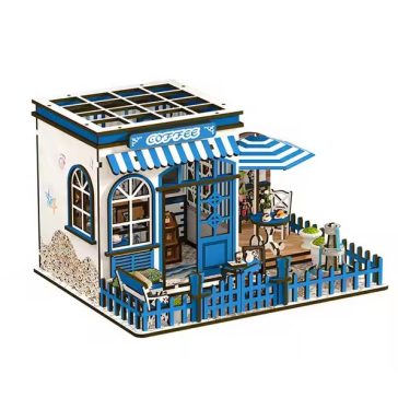 Santorini napfényes kávézó DIY miniatűr ház