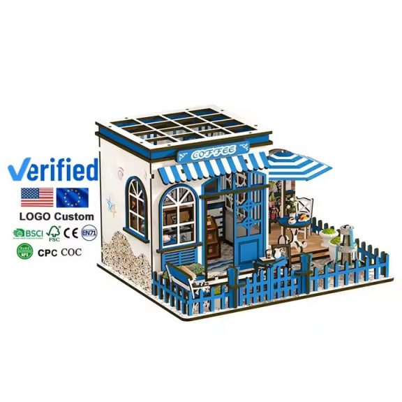 Santorini napfényes kávézó DIY miniatűr ház