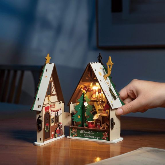 Világító karácsonyi házikó DIY miniház