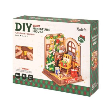 Karácsonyi kandalló DIY miniház