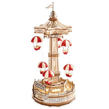 Ejtőernyős torony körhinta mechanikus music box