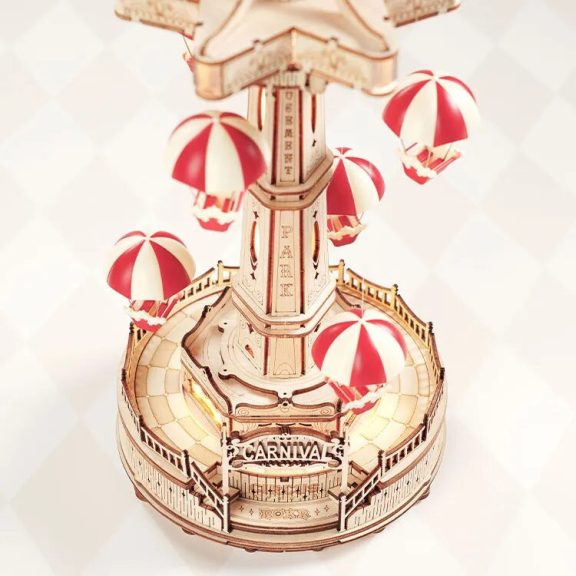 Ejtőernyős torony körhinta mechanikus music box Ejtőernyős torony körhinta mechanikus music box
