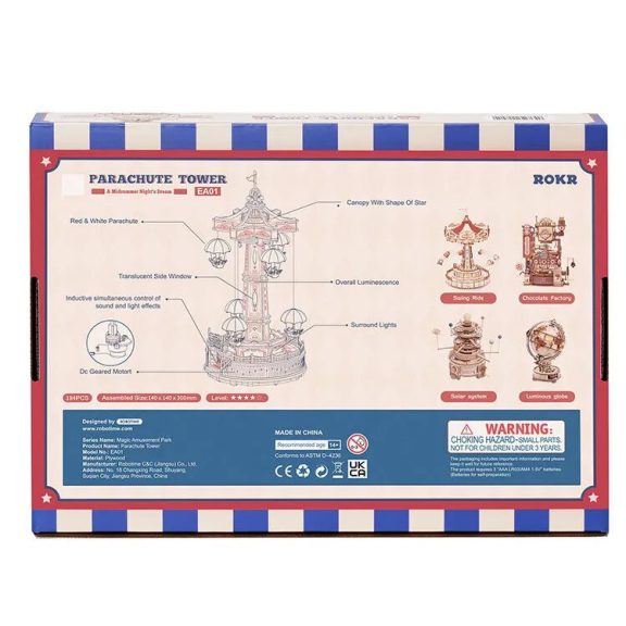 Ejtőernyős torony körhinta mechanikus music box Ejtőernyős torony körhinta mechanikus music box