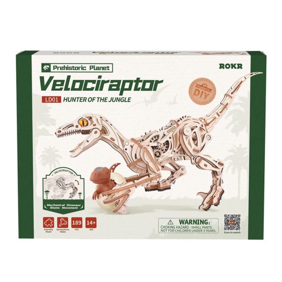 Velociraptor mechanikus 3D Puzzle