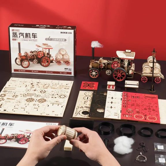 Gőzgép 3D Puzzle mechanikus