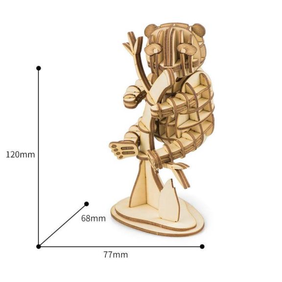 Panda 3D puzzle fából